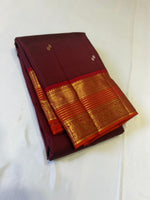 Load image into Gallery viewer, Classic Maroon &amp; Red 2gm Zari Elegance Kanchipuram Handloom Silk Saree SS27383
