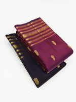 Load image into Gallery viewer, Classic Plum 2gm Zari Kanchipuram Handloom Silk Saree SS25637

