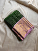 Load image into Gallery viewer, Classic Green &amp; Baby Pink Kanchipuram Handloom Silk Saree SS26029
