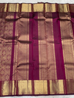 Load image into Gallery viewer, Classic Wine Red 2gm Zari Bridal Elegance Kanchipuram Handloom Silk Saree SS28197
