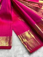 Load image into Gallery viewer, Classic Pinkish Magenta Elegance Kanchipuram Handloom Silk Saree SS25434
