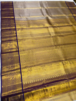 Load image into Gallery viewer, Classic Gold &amp; Navy Blue 2gm Zari Tissue Elegance Kanchipuram Handloom Silk Saree SS24255
