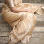 Load image into Gallery viewer, Classic Beige Elegance Tissue Silk Saree SS25260
