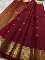 Load image into Gallery viewer, Classic Cherry Red Bridal Elegance Kanchipuram Handloom Silk Saree SS27193
