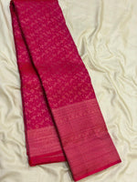 Load image into Gallery viewer, Classic Ruby Pink 2gm Zari Brocade Bridal Elegance Kanchipuram Handloom Silk Saree SS27649
