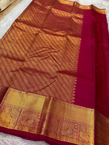 Classic Ruby Pink Elegance Kanchipuram Silk Saree SS23939