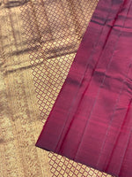Load image into Gallery viewer, Classic Maroon 2gm Zari Elegance Kanchipuram Handloom Silk Saree SS27997
