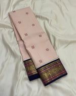 Load image into Gallery viewer, Classic Pastel Baby Pink &amp; Plum 1gm Thread Butta  Elegance Kanchipuram Handloom Silk Saree SS27349
