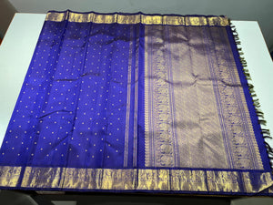 Classic Royal Blue 1gm Zari Bridal Elegance Kanchipuram Handloom Silk Saree SS26047