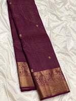 Load image into Gallery viewer, Classic Berry Plum 2gm Zari Vaira Oosi Elegance Kanchipuram Handloom Silk Saree SS23599
