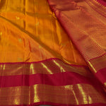 Load image into Gallery viewer, Classic Mango Yellow &amp; Crimson Red 2gm Zari Elegance Kanchipuram Handloom Silk Saree SS28232
