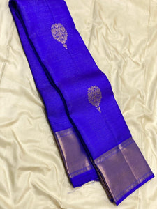 Classic Robin Blue 2gm Zari Vaira Oosi Kanchipuram Handloom Silk Saree SS26516