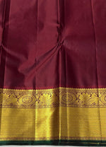 Load image into Gallery viewer, Classic Olive Green &amp; Maroon Elegance Kanchipuram Handloom Silk Saree SS24598
