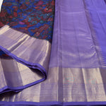 Load image into Gallery viewer, Classic Prussian Blue &amp; Lavender Elegance Kanchipuram Handloom Silk Saree SS23590
