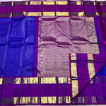 Load image into Gallery viewer, Classic Royal Blue &amp; Purple 2gm Zari Elegance Kanchipuram Silk Saree SS23940
