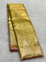 Load image into Gallery viewer, Classic Shimmer Gold 2gm Zari Bridal Elegance Kanchipuram Handloom Silk Saree SS25448
