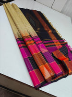 Load image into Gallery viewer, Classic Multicolor Beige 2gm Zari 8 Kol Elegance Kanchipuram Handloom Silk Saree SS26962
