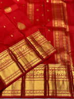 Load image into Gallery viewer, Classic Dark Orange 2gm Zari Bridal Elegance Kanchipuram Handloom Silk Saree SS28255
