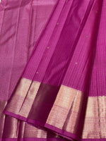 Load image into Gallery viewer, Classic Orchid Pink 2gm Zari Vaira Oosi Checks Elegance Kanchipuram Handloom Silk Saree SS24741
