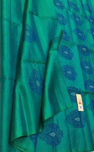 Classic Sea Green Elegance Handloom Soft Silk Saree SS26487