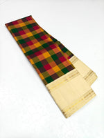 Load image into Gallery viewer, Classic Multicolour Checks 2gm Zari Vintage Elegance Kanchipuram Handloom Silk Saree SS28087
