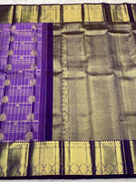 Load image into Gallery viewer, Classic Vadamalli Violet 2gm Zari Bridal Elegance Kanchipuram Handloom Silk Saree SS27504
