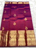 Load image into Gallery viewer, Classic Wine Pink &amp; Onion Pink 2gm Zari Bridal Elegance Kanchipuram Handloom Silk Saree SS25445
