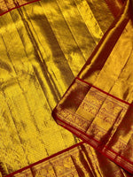 Load image into Gallery viewer, Classic Golden Cream &amp; Red 2gm Zari Bridal Elegance Kanchipuram Handloom Silk Saree SS25281
