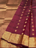 Load image into Gallery viewer, Classic Burgundy Maroon 1gm Zari Elegance Kanchipuram Handloom Silk Saree SS23474
