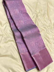 Classic Lavender 2gm Antique Zari Bridal Elegance Kanchipuram Handloom Silk Saree SS25322
