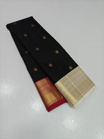 Load image into Gallery viewer, Classic Charcoal Black &amp; Maroon White 2gm Zari Elegance Kanchipuram Handloom Silk Saree SS28279

