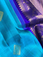 Load image into Gallery viewer, Classic Azure Blue &amp; Royal Blue 2gm Zari Bridal Elegance Kanchipuram Handloom Silk Saree SS27351
