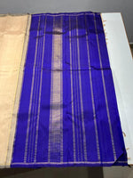 Load image into Gallery viewer, Classic Beige &amp; Violet 4gm Zari Elegance Kanchipuram Handloom Silk Saree SS27600
