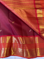Load image into Gallery viewer, Classic Maroon &amp; Red 2gm Zari Elegance Kanchipuram Handloom Silk Saree SS27383

