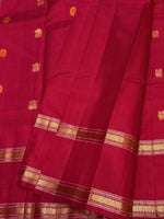 Load image into Gallery viewer, Classic Carmine Red 1gm Zari Double Border Elegance Kanchipuram Handloom Silk Saree SS28600
