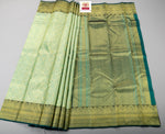 Load image into Gallery viewer, Classic Pastel Olive Green &amp; Persian Green Kanchipuram Handloom Silk Saree SS26622
