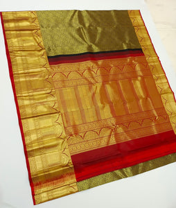 Classic Black & Maroon Red 2gm Zari Elegance Kanchipuram Handloom Silk Saree SS24461