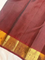 Load image into Gallery viewer, Classic Maroon &amp; Brown 1gm Zari Elegance Kanchipuram Handloom Silk Saree SS28596
