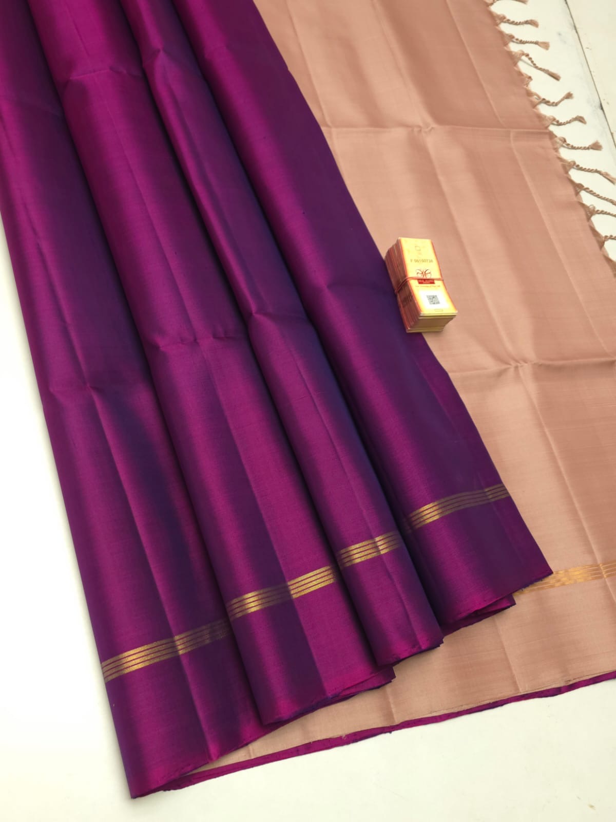 Classic Wine Red & Dusky Rose Elegance Plain Handloom Soft Silk Saree SS24251