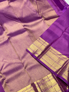 Classic Lavender Pink 2gm Zari Kanchipuram Handloom Silk Saree SS25573