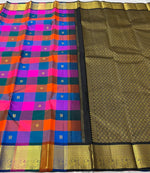 Load image into Gallery viewer, Classic Multi Color 2gm Zari Elegance Kanchipuram Handloom Silk Saree SS24218
