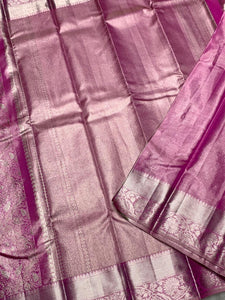Classic Onion Pink 2gm Zari Kanchipuram Handloom Silk Saree SS26099
