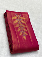 Load image into Gallery viewer, Classic Ruby Pink &amp; Navy Blue 2gm Zari Elegance Kanchipuram Handloom Silk Saree SS27497
