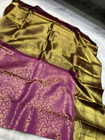 Load image into Gallery viewer, Classic Onion Pink &amp; Mahogany Red 2gm Zari Kanchipuram Handloom Silk Saree SS26002
