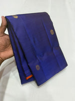 Load image into Gallery viewer, Classic Bluish Brown &amp; Rustic Orange 1gm Zari Elegance Kanchipuram Handloom Silk Saree SS28595
