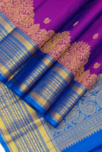 Load image into Gallery viewer, Classic Vadamalli &amp; Azure Blue Kanchipuram Handloom Silk Saree SS25927
