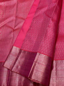 Classic Pink 2gm Antique Zari Bridal Elegance Kanchipuram Handloom Silk Saree SS25321