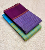 Load image into Gallery viewer, Classic Lavender &amp; Plum 2gm Zari Korvai Elegance Kanchipuram Handloom Silk Saree SS24031
