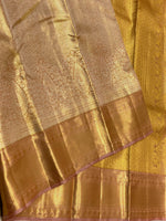 Load image into Gallery viewer, Pastel Gold Mustard 2gm Zari Brocade Tissue Bridal Elegance Kanchipuram Handloom Silk Saree SS26666
