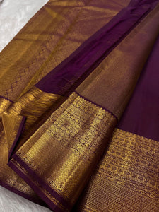 Classic Coffee Brown Bridal Elegance Kanchipuram Handloom Silk Saree SS23701